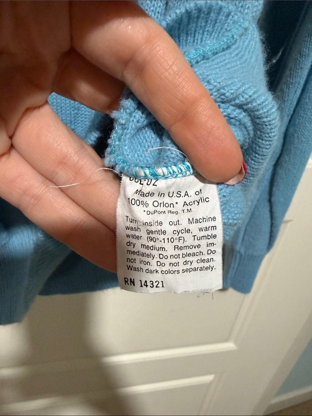 Vintage Christian Dior Woven Blue Sweater Diamond pattern xl made in the USA 90s - Picture 6 of 10